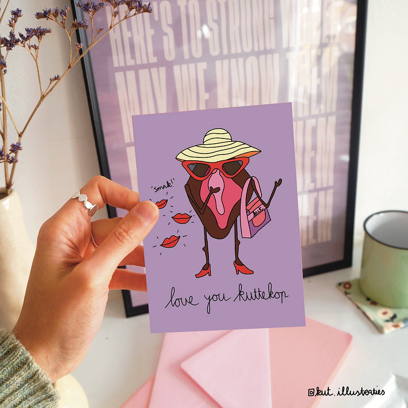 Love you kuttekop - A6 Postkaart