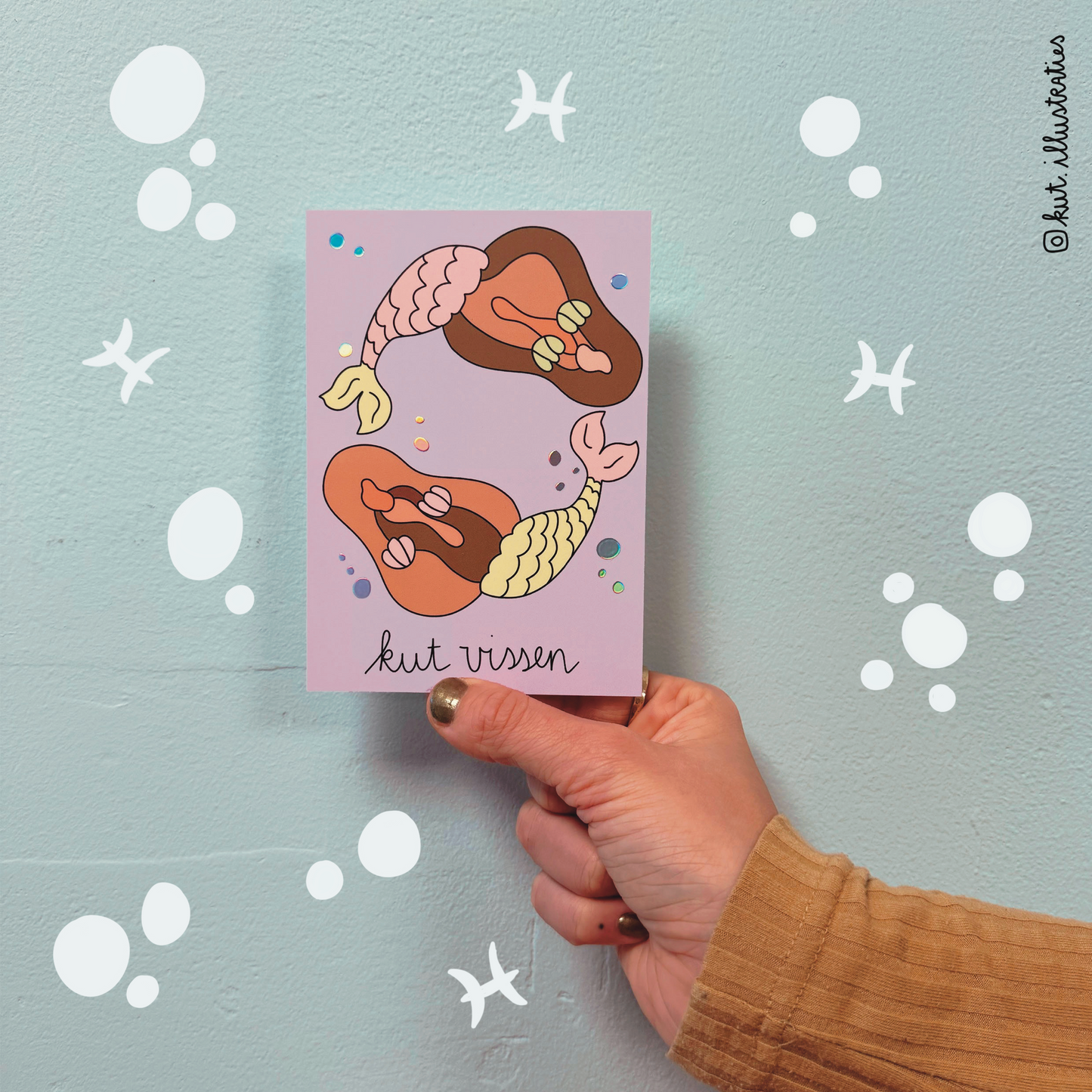 Kut Vissen - Holografisch A6 kaart