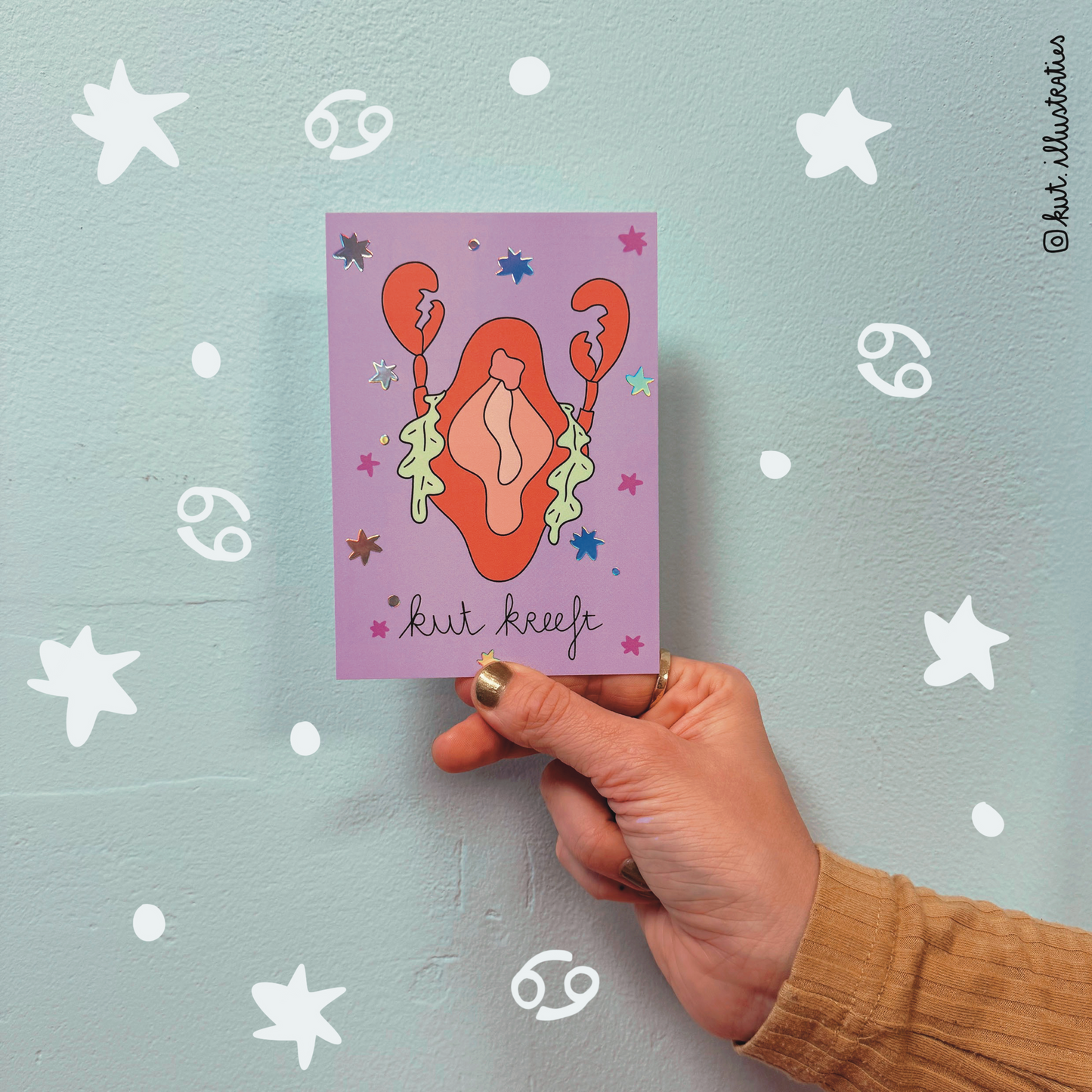 Kut Kreeft - Holografisch A6 kaart