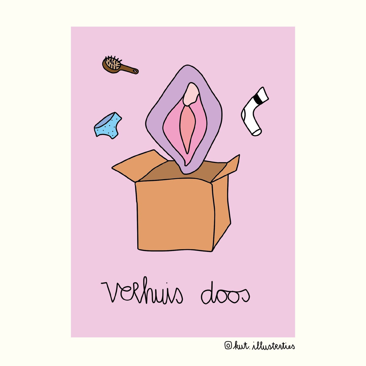 Verhuis Doos - A6 Postkaart