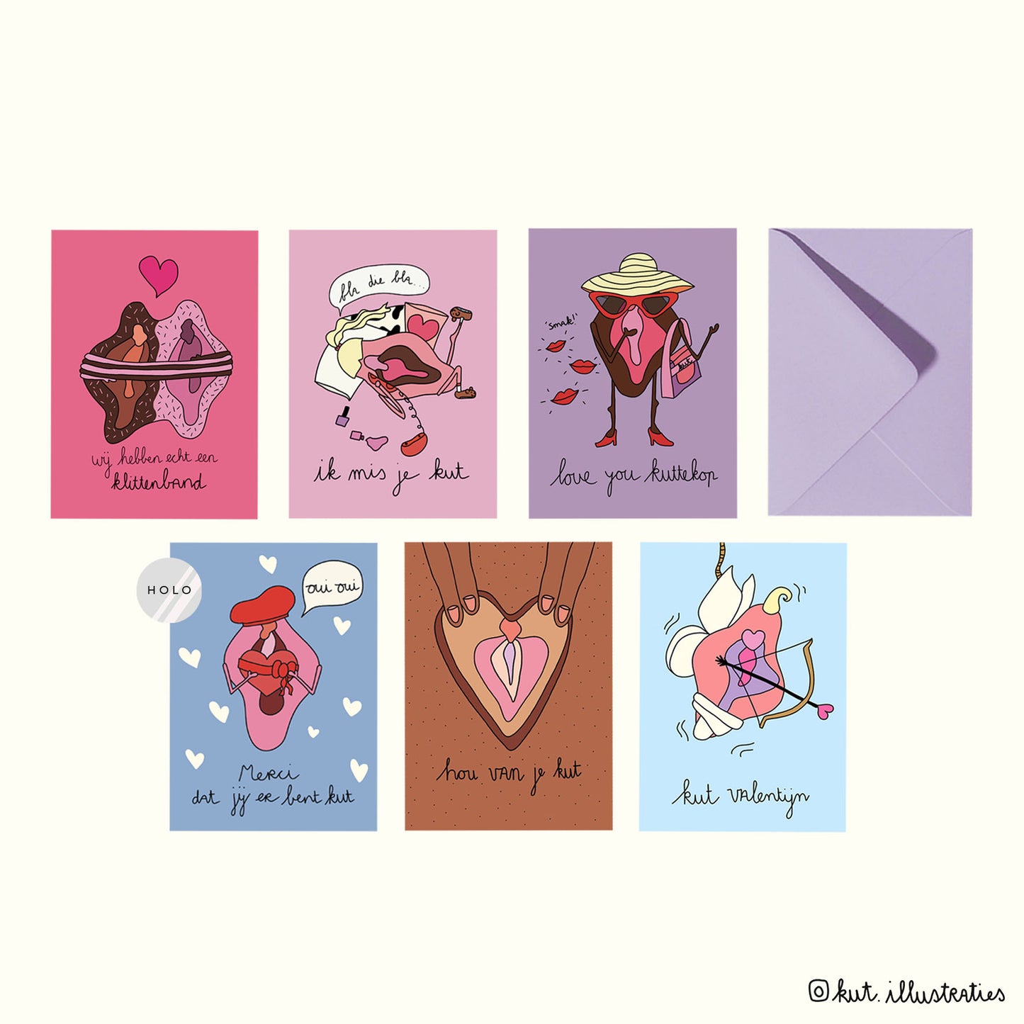 KUT Valentijn set + Confetti + Enveloppen