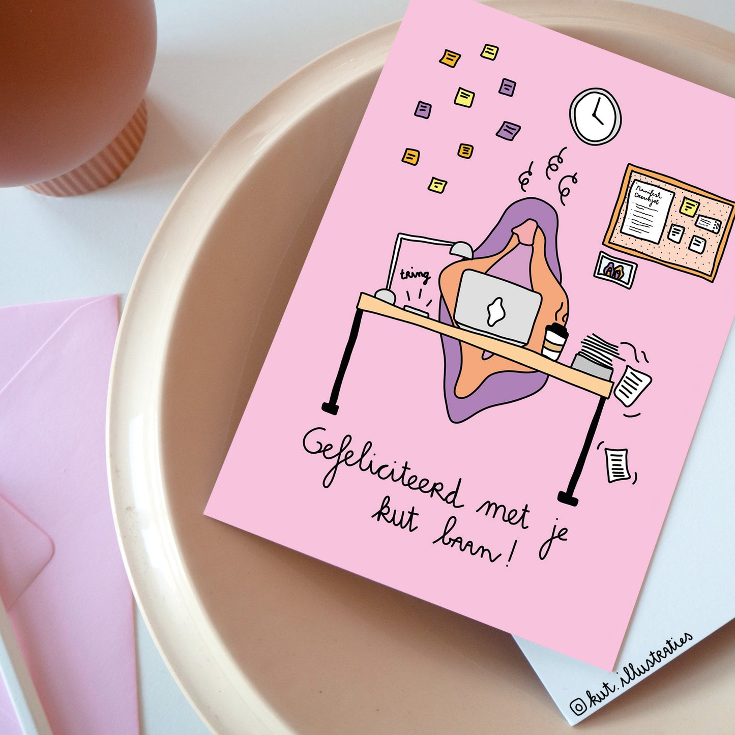 Gefeliciteerd met je kut baan! - A6 Postkaart