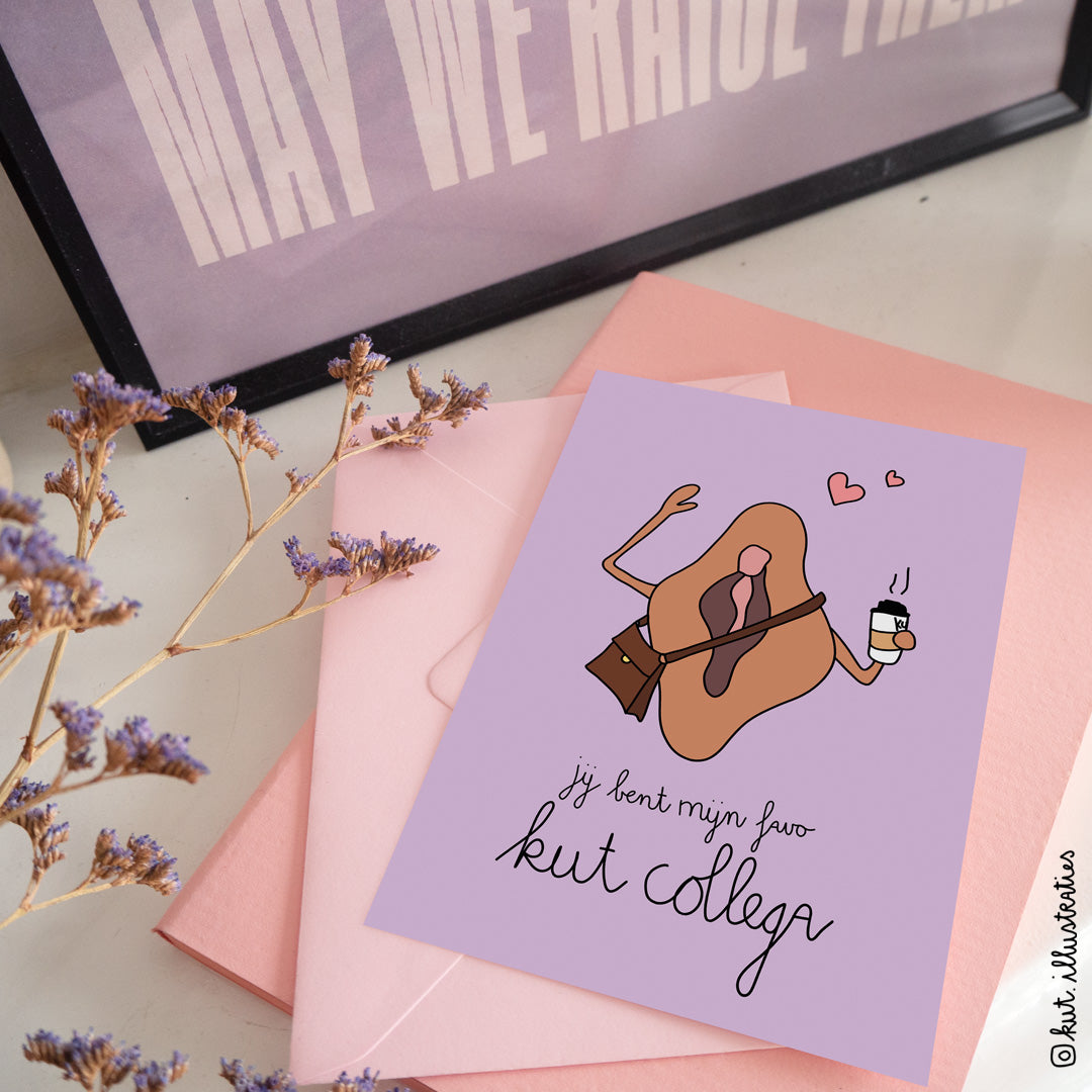 Jij bent mijn favo kut collega - A6 Postkaart