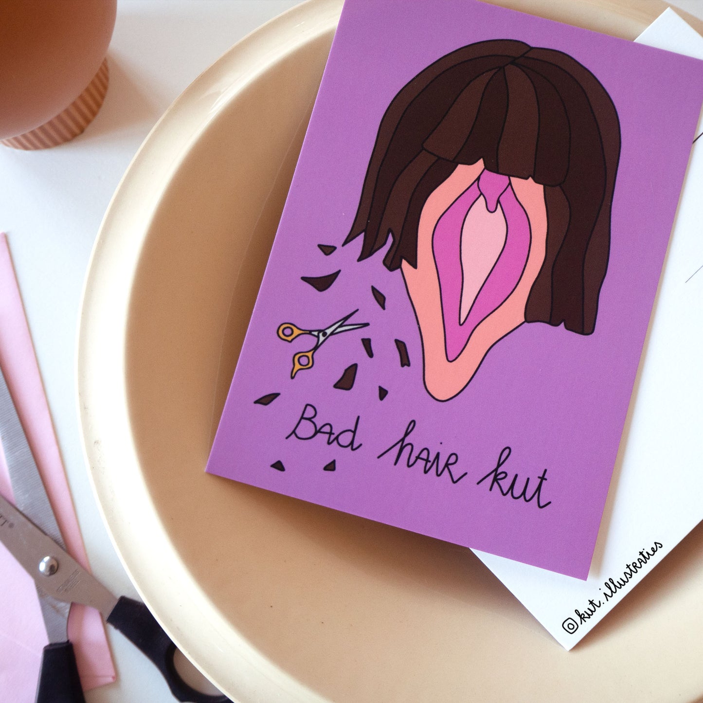 Bad Hair Kut - A6 Postkaart