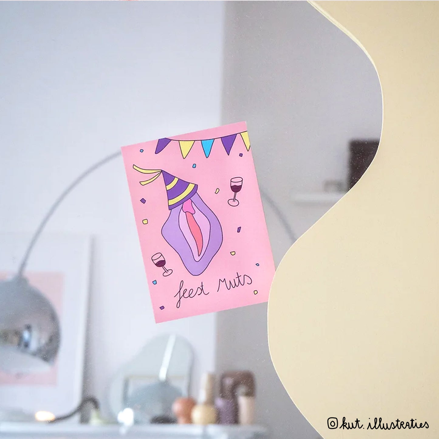 Feest Muts - A6 Postkaart