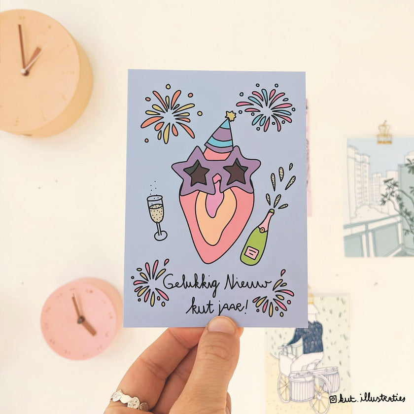 Gelukkig Nieuw Kut Jaar - A6 Postkaart