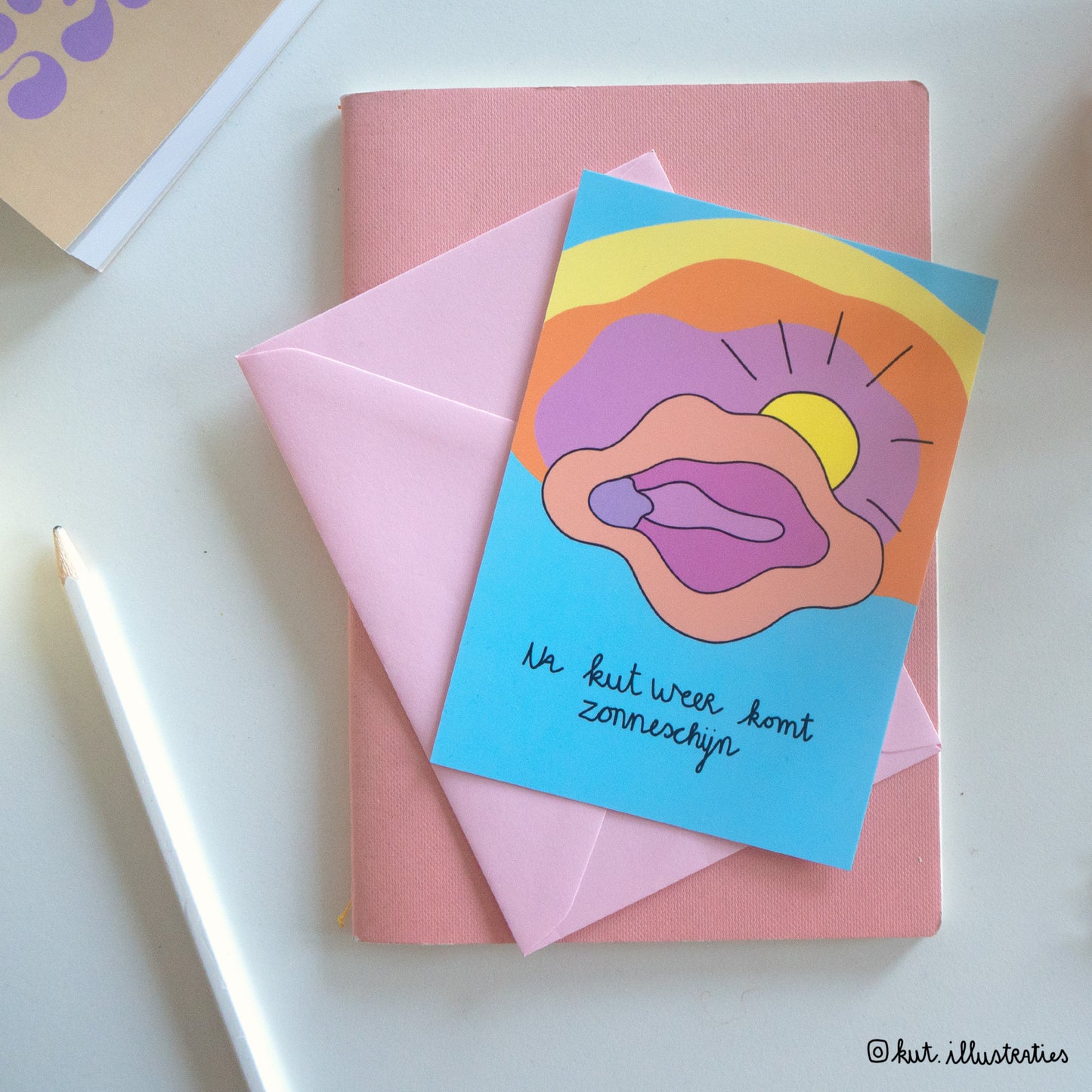 Na kut weer komt zonneschijn - A6 postkaart