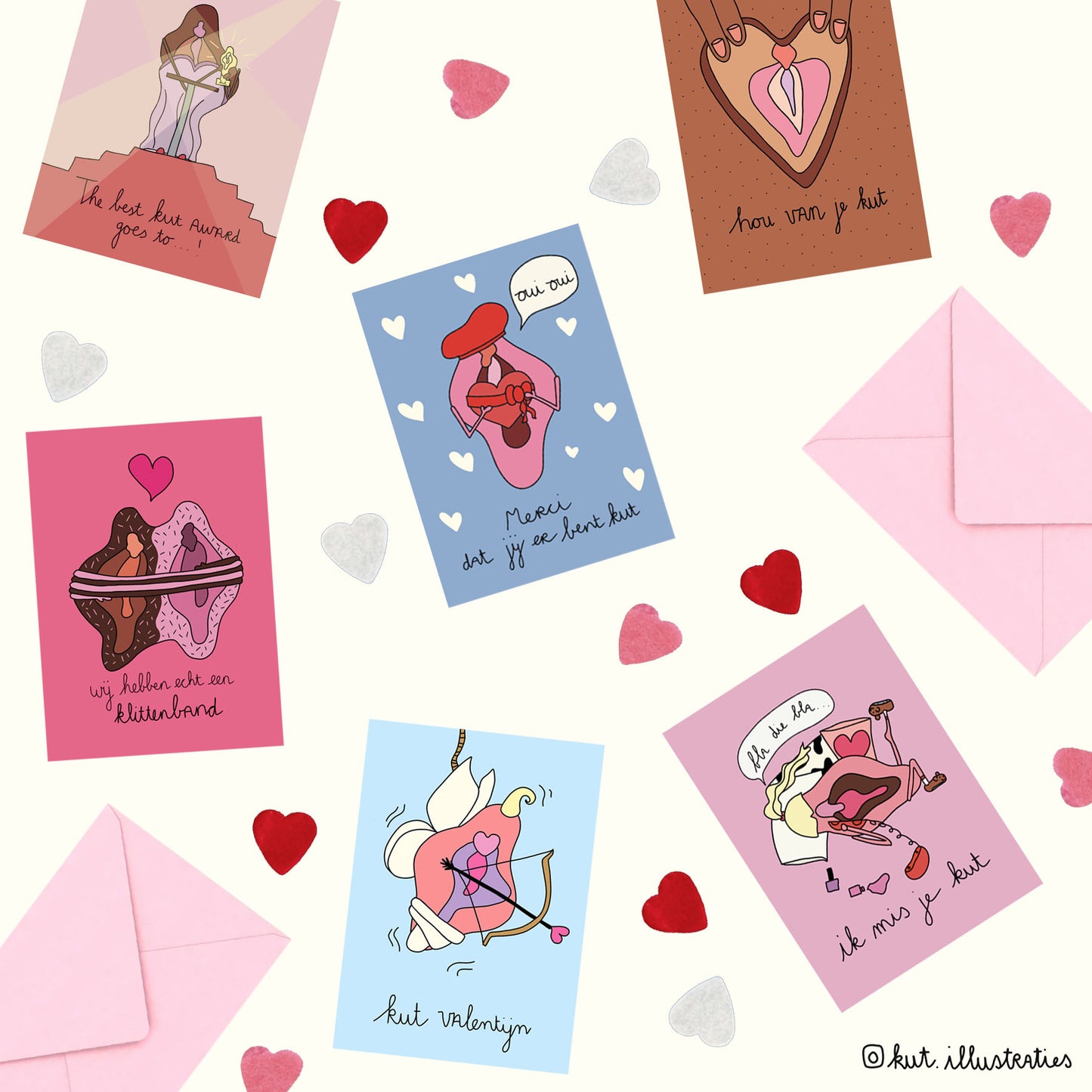 KUT Valentijn set + Confetti + Enveloppen