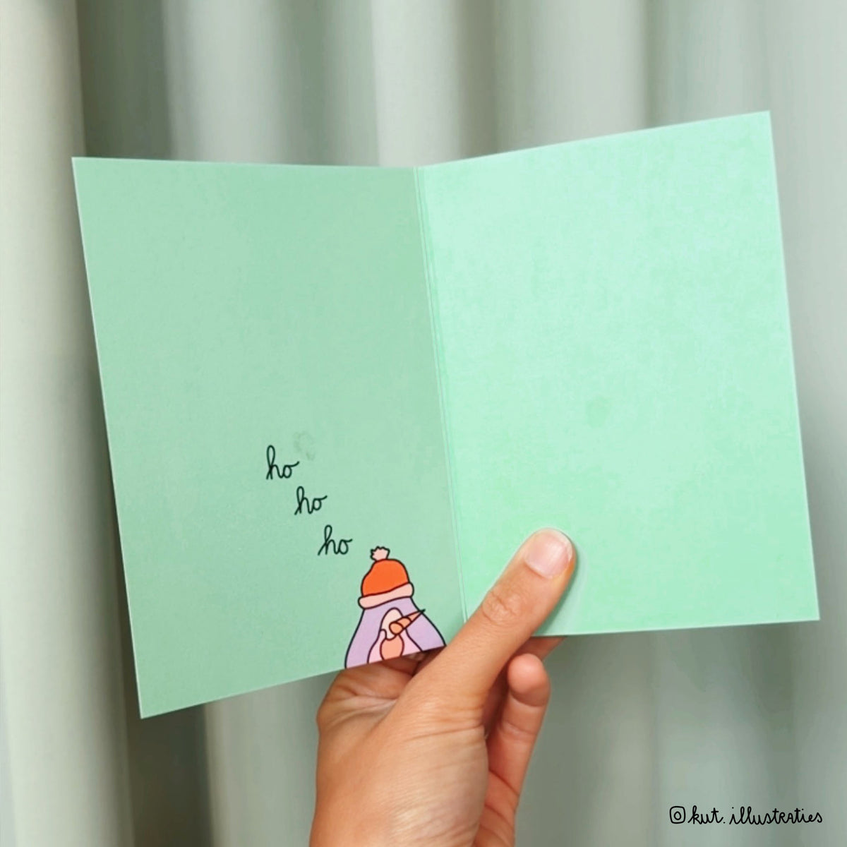 Vrolijk Kut Feest - Dubbele A6 Postkaart + Roze envelop