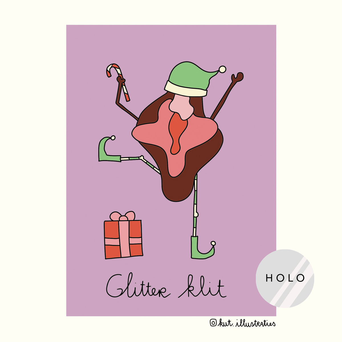 Klit Glitter Klit - A6 Postkaart – KUT.illustraties
