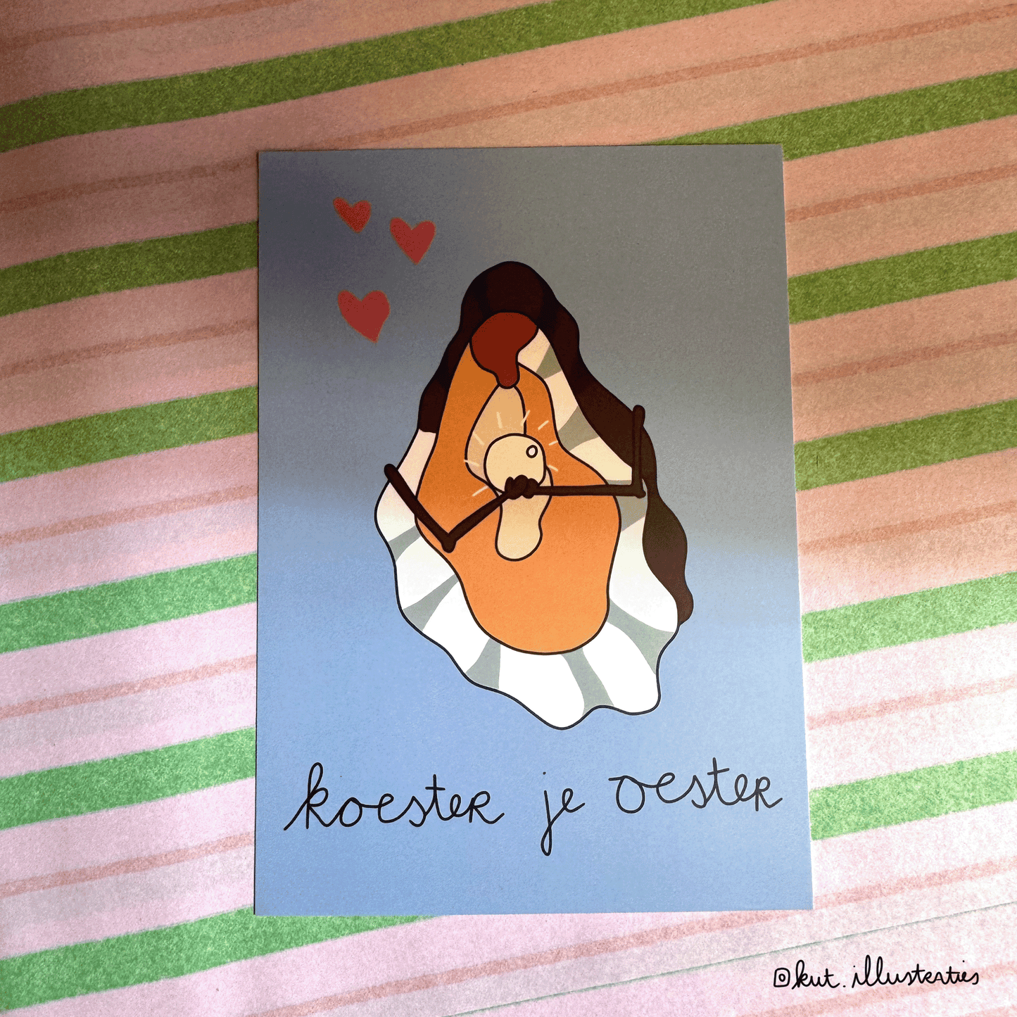 Koester je oester- A6 kaart