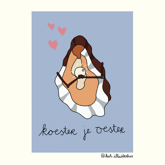 Koester je oester- A6 kaart