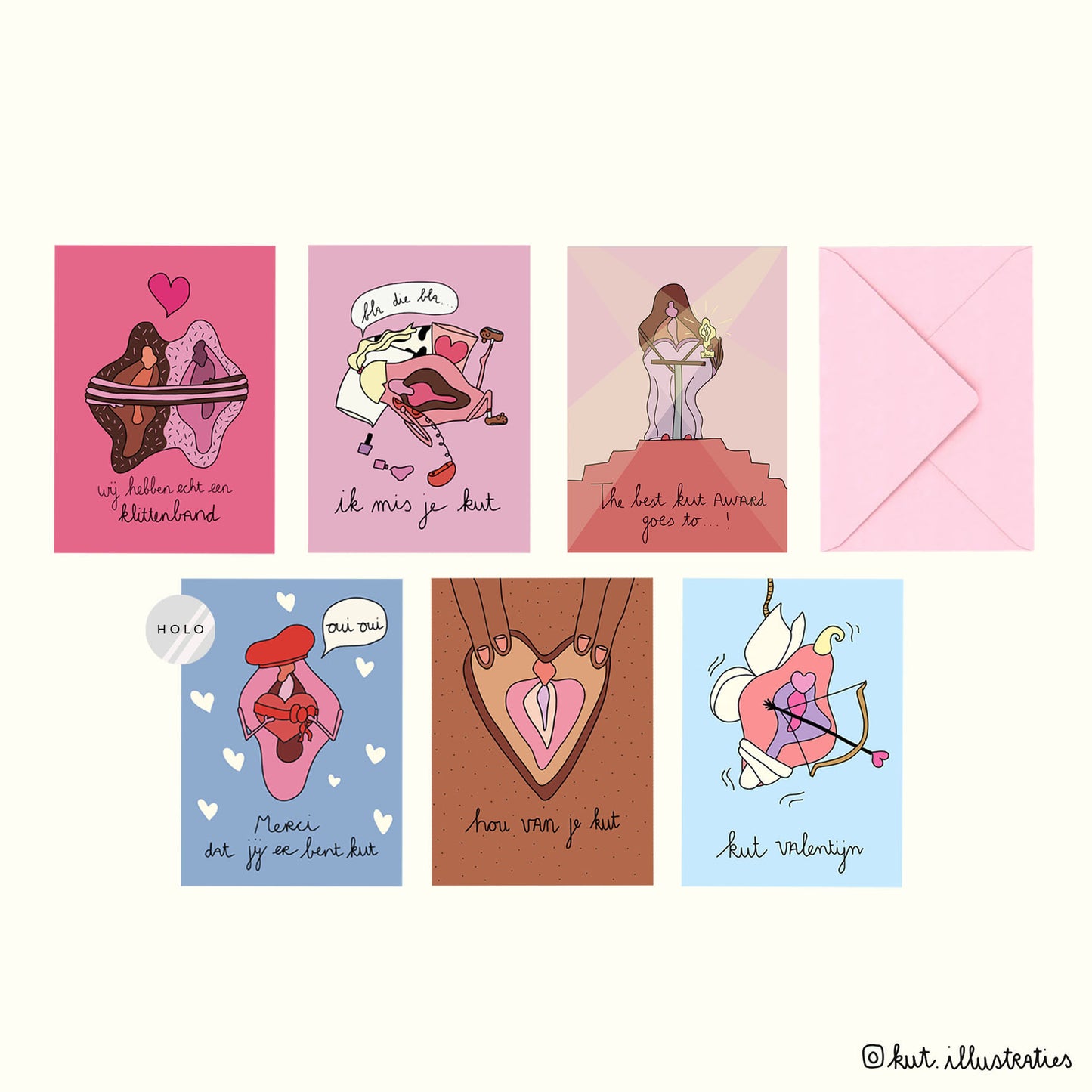 KUT Valentijn set + Confetti + Enveloppen